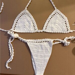 White Crochet Bikini Set